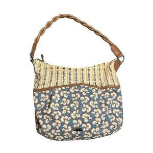 Relic Floral Canvas Bag with Braided Strap & Polka Dot Interior